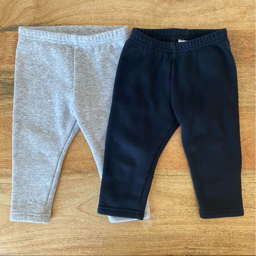 Set of fleece lined baby sweatpants